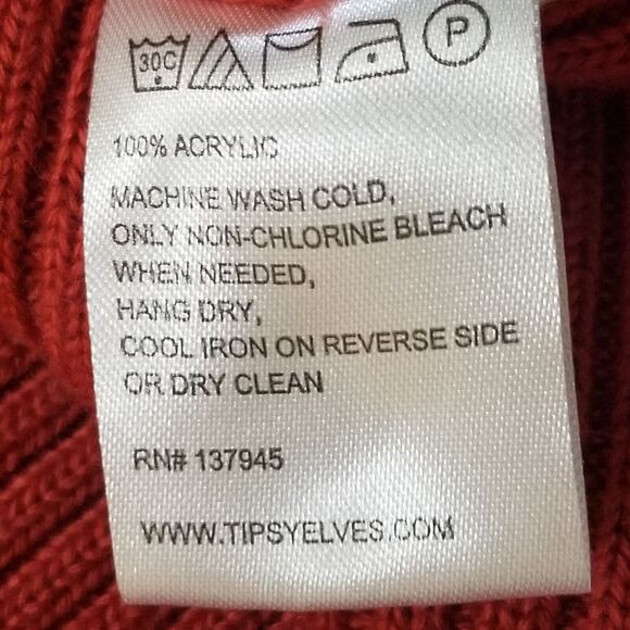 Tipsy Elves XL Sweater Dress Red Fair Isle Deep V-Neck Long Sleeve Soft Holiday - Picture 8 of 9